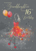 Large Granddaughter Sixteenth Birthday Card - Cherry Orchard Front