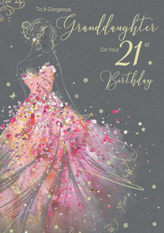 Large Granddaughter Twenty-first Birthday Card - Cherry Orchard Front