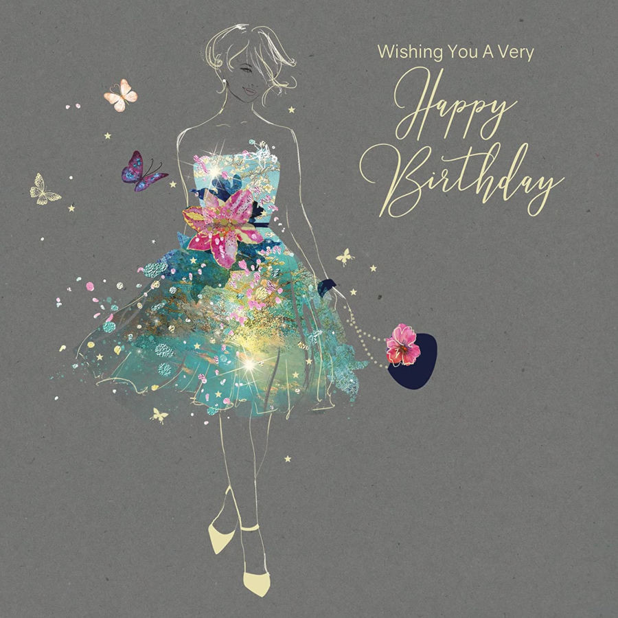 Very Happy Birthday Card Square Cherry Orchard Grace CardSpark