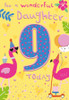 Daughter Ninth Birthday Card - Front