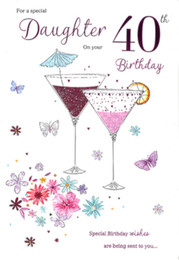 Daughter Fortieth Birthday Card - Front