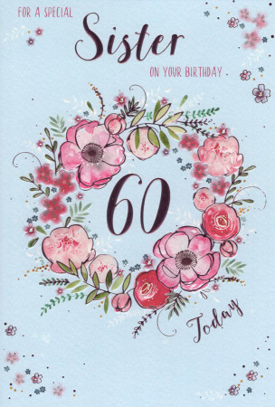 Sister Sixtieth Birthday Card - Front