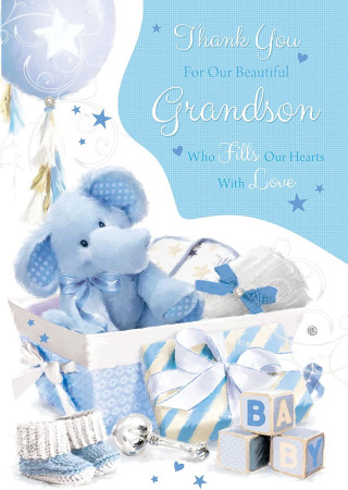 Grandson's New Birth Greeting Card - Front