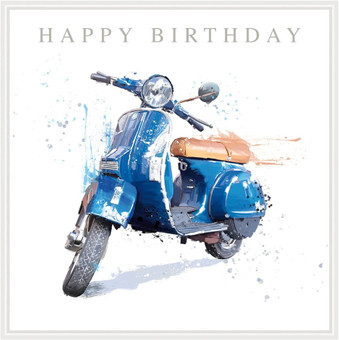 Vespa Birthday Card - Front