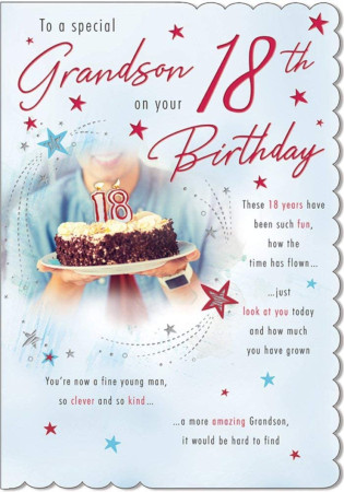 Grandson Eighteenth Birthday Card - Piccadilly Front