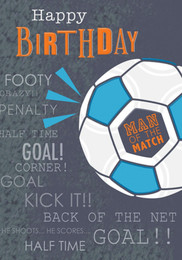 Football Birthday Card - Piccadilly Front
