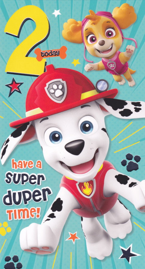 Paw Patrol - 2nd Birthday Card - CardSpark