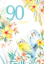 90 Today Birthday Card - Cherry Orchard Front