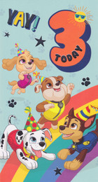 Paw Patrol 3rd Birthday Card - Front
