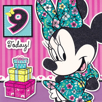 Disney Minnie Mouse Age 9 Birthday Card