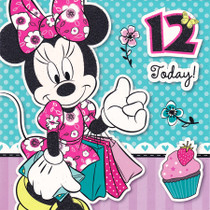 Disney Minnie Mouse Age 12 Square Birthday Card