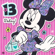 Disney Minnie Mouse Age 13 Square Birthday Card