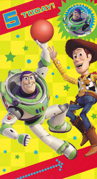 Toy Story Age 5 Birthday Card With Badge