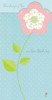 CCI Birthday Card Pink Flower On A Blue Polka Dot Background