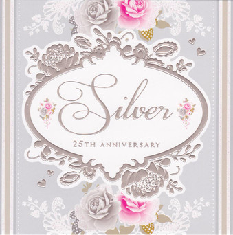 Stephanie Rose Silver 25th Anniversary Card