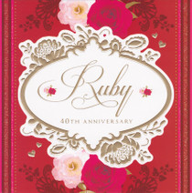 Stephanie Rose Ruby 40th Anniversary Card