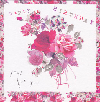 Stephanie Rose Flower Bouquet Birthday Card