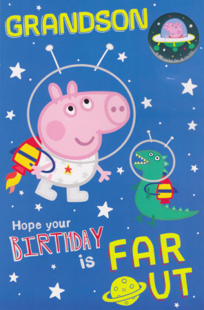 Peppa Pig Grandson Birthday Card