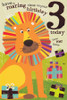 Safari Kids age 3 Birthday Card - Lion