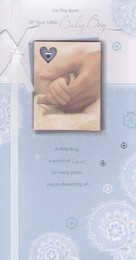 Crystal And Lace Baby Boy Card