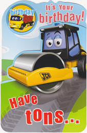 My 1st JCB - Birthday Card With Badge