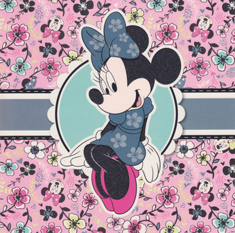 Minnie Mouse Pink Flowers Card