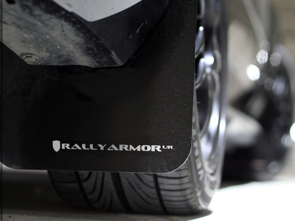 Rally Armor Black/White Urethane  Mud Flaps - 2002-2007 Subaru Impreza WRX/STI