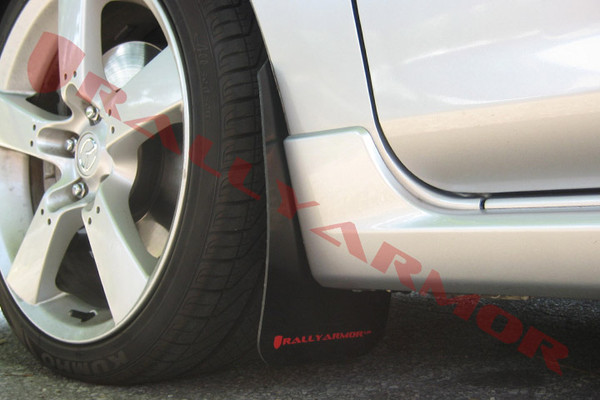 Rally Armor Black/Red Urethane  Mud Flaps - 2004-2009 Mazda3/Speed 3
