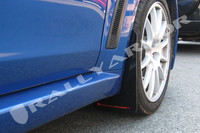 Rally Armor Black/Red Urethane  Mud Flaps - 2008+ Mitsubishi EVO X