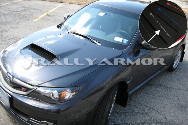 Rally Armor Black/Silver Urethane  Mud Flaps - Version 2 2008-2011 Subaru STI & 2011 WRX
