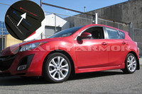 Rally Armor Red/White Urethane Mud Flaps - 2010+ Mazda3/Speed3