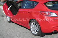 Rally Armor Red/White Urethane  Mud Flaps - 2010+ Mazda3/Speed3
