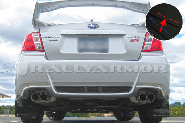 Rally Armor Black/Red Urethane  Mud Flaps - 2011+ Subaru STI/WRX