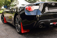 Rally Armor Red/White Urethane Mud Flaps - Scion FR-S / Subaru BR-Z