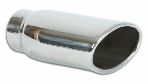 Vibrant Performance Weld-On 4.5" x 3" Oval Stainless Steel Exhaust Tip (Single Wall, Angle Cut)