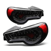 Winjet LED Tail Lights  (Black / Clear) - Scion FR-S / Subaru BRZ