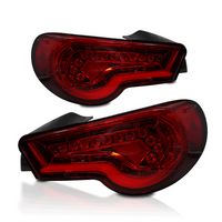 Winjet LED Tail Lights  (Red / Chrome) - Scion FR-S / Subaru BRZ