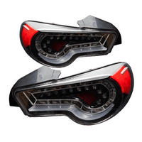 Winjet LED Tail Lights  (Glossy Black / Clear) - Scion FR-S / Subaru BRZ