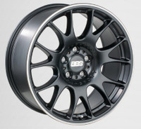 BBS CH 19x8.5 5x100 ET30 Satin Black Polished Rim Protector Wheel -70mm PFS/Clip Required