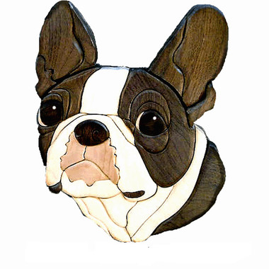 BOSTON TERRIER HEAD Intarsia Pattern PS Wood Machines Unique Intarsia Patterns BOSTON TERRIER HEAD Intarsia Pattern PS Wood Machines Unique Intarsia Patterns