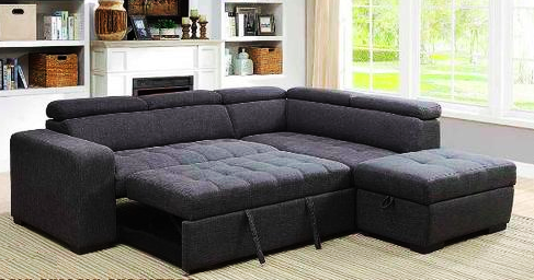 Double leather sofa bed that is perfect for guests who stay over.
