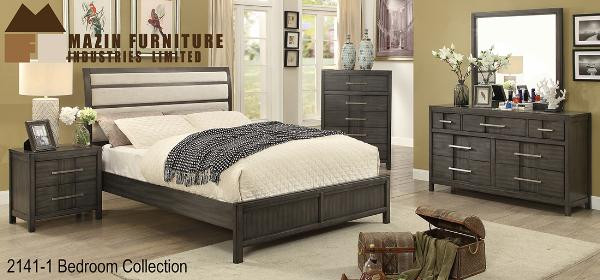 Mazin 2141 Contemporary Platform Bed Queen King High Sun Mattress