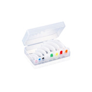 Set of 8 Coloured Guedel Airways in a clear compact hard plastic carrying case.