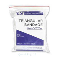 S+M Triangular Bandage Cotton Std - Pack (12)