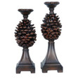 Pinecone Candle Holders  Set/2