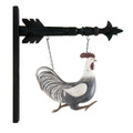 Gray and White Rooster Arrow Replacement Sign