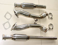 TWIN 2 TURBOBACK B5 S4 200 CELL SPUN CATTED DOWNPIPES TURBO BACK