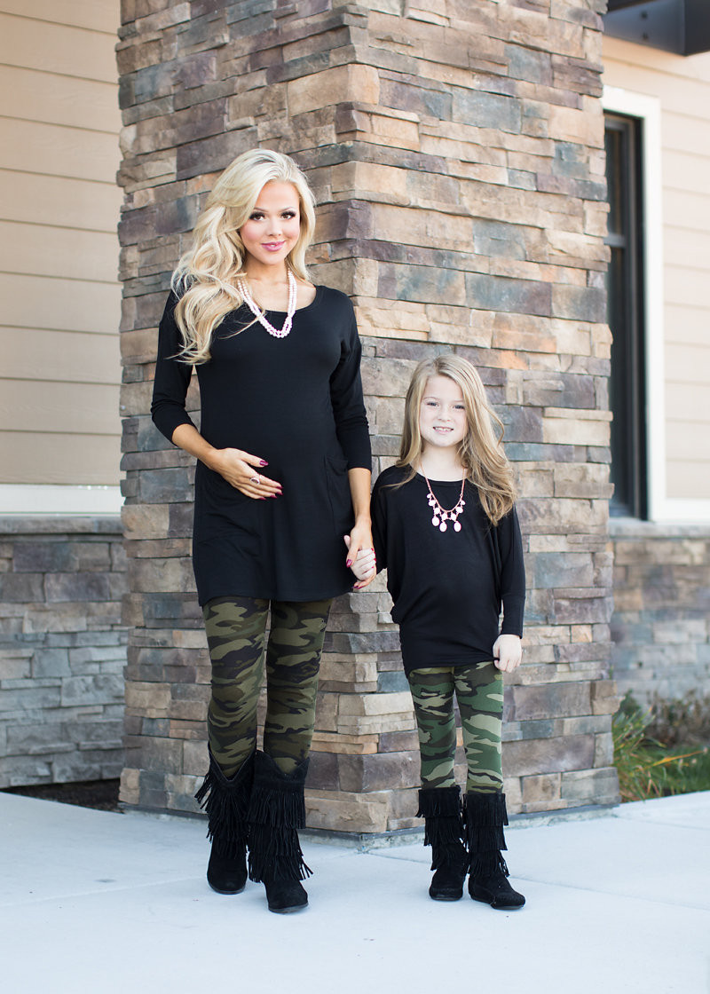 Mommy and Me Matching Leggings, Teal Turquoise Pants by Rachael Grad