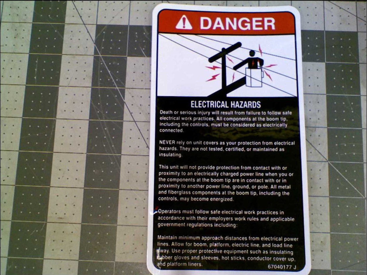 A67040177 Decal Electrical Hazard - Utility Parts Central