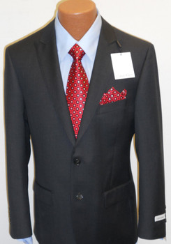 Men's Calvin Klein Pinstripe Suit - Dark Charcoal